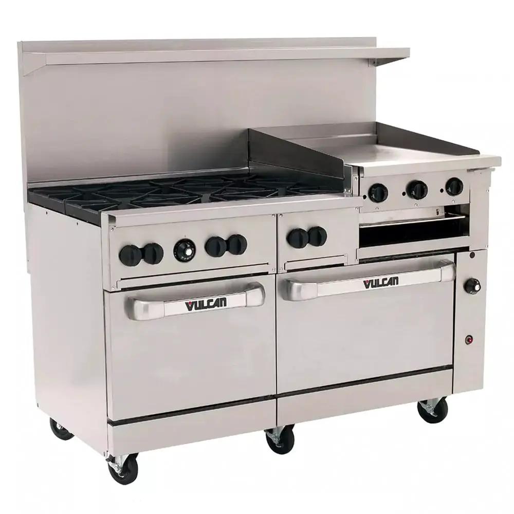 Vulcan 60SS-6B24GB Endurance 60" 6 Burner Gas Range with Griddle/Broiler & (2) Standard Ovens, Liquid Propane