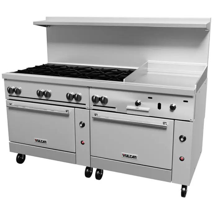Vulcan 72SC-8B24G Endurance 72" 8 Burner Gas Range with Griddle & Standard Oven & Convection Oven, Natural Gas - view 3