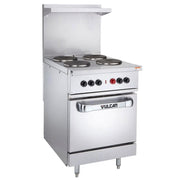 Vulcan EV24S-4FP208 24" EV Series Electric Range with (4) French Hot Plate, 208V 1PH/3ph