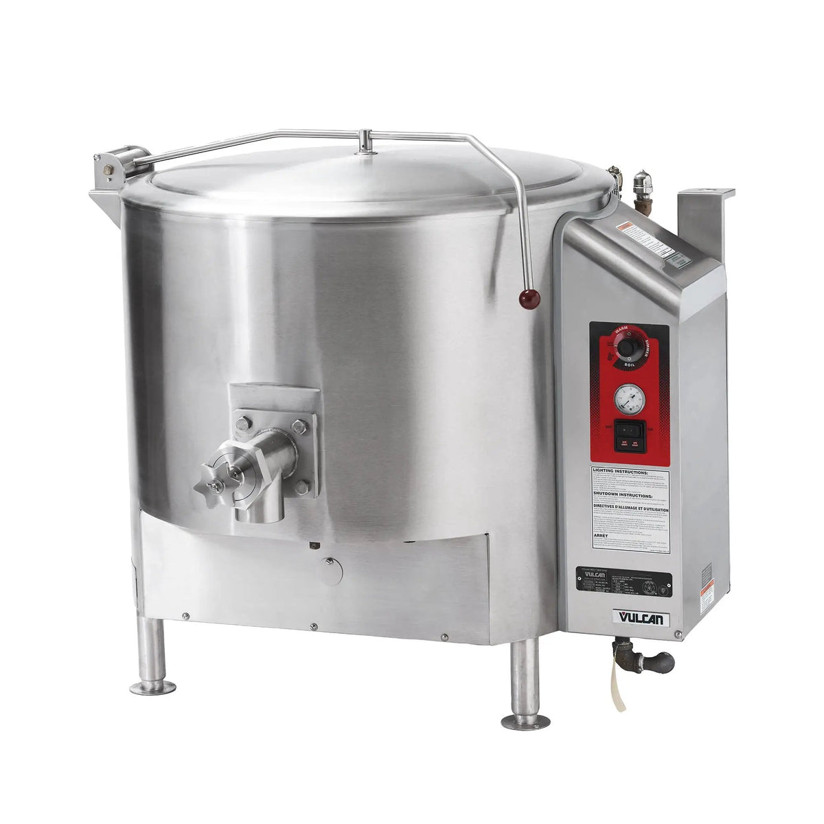 Vulcan GS40ES 40 Gallon Steam Kettle - Stationary, Full Jacket, Liquid Propane