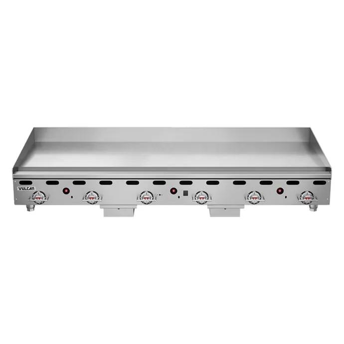 Vulcan MSA72-30 72" Gas Griddle with Thermostatic Controls - 1" Steel Plate, Liquid Propane - view 2