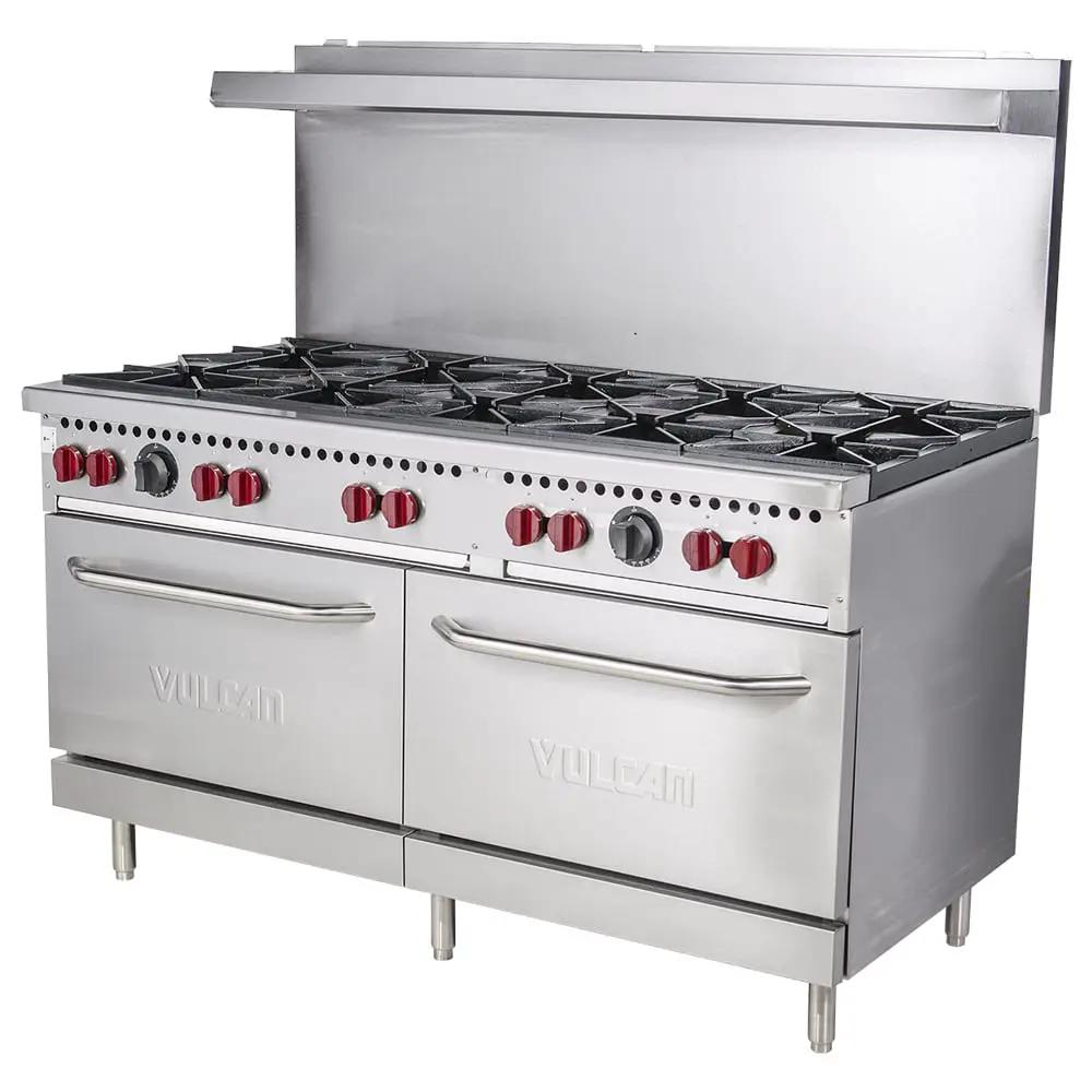 Vulcan SX60-10B 60" 10 Burner Gas Range with (2) Standard Ovens, Liquid Propane