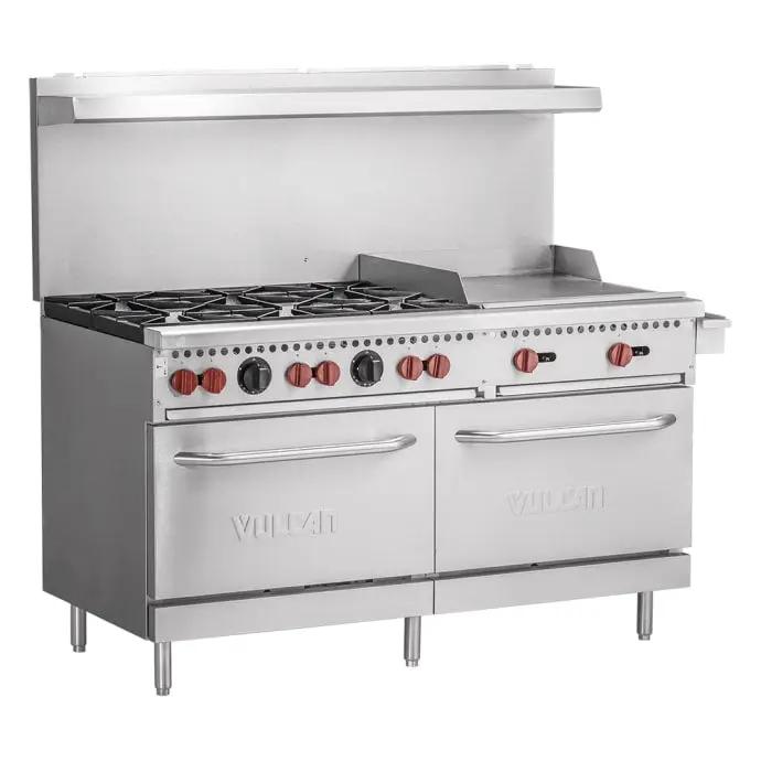Vulcan SX60F-6B24G 60" 6 Burner Gas Range with Griddle & (2) Standard Ovens, Liquid Propane - view 3