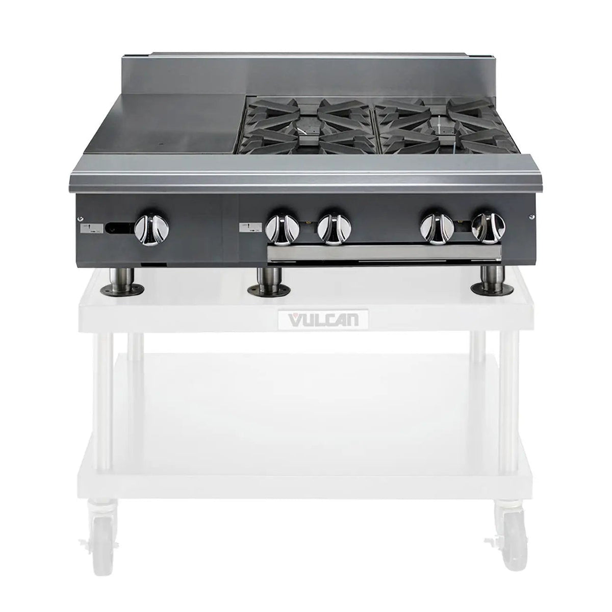 Vulcan V112HB 12" Gas Range with Hot Top & Storage Base, Natural Gas