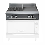 Vulcan V2BG18 36" 2 Burner Gas Range Top with Griddle - Modular, Liquid Propane