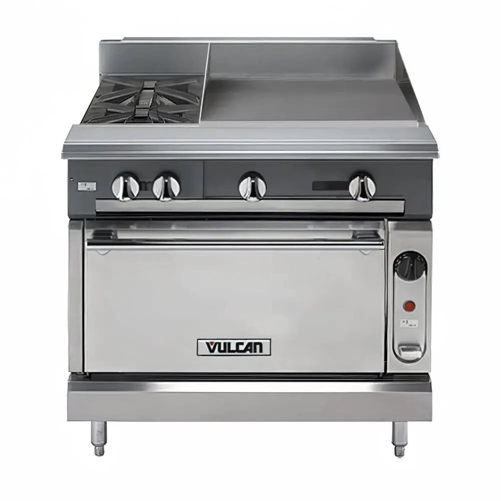 Vulcan V2BG8TB 36" 2 Burner Gas Range with Griddle & Storage Base, Liquid Propane