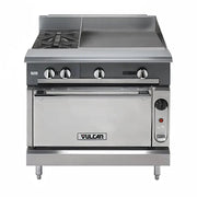Vulcan V2BG8TB 36" 2 Burner Gas Range with Griddle & Storage Base, Natural Gas