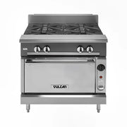 Vulcan V336HB 36" Gas Range with (3) Hot Tops & Storage Base, Liquid Propane