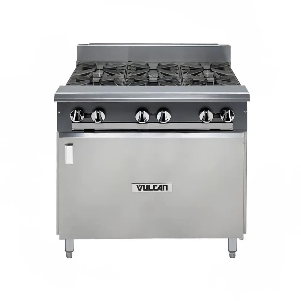 Vulcan V6B36B 36" 6 Burner Gas Range with Storage Base, Liquid Propane