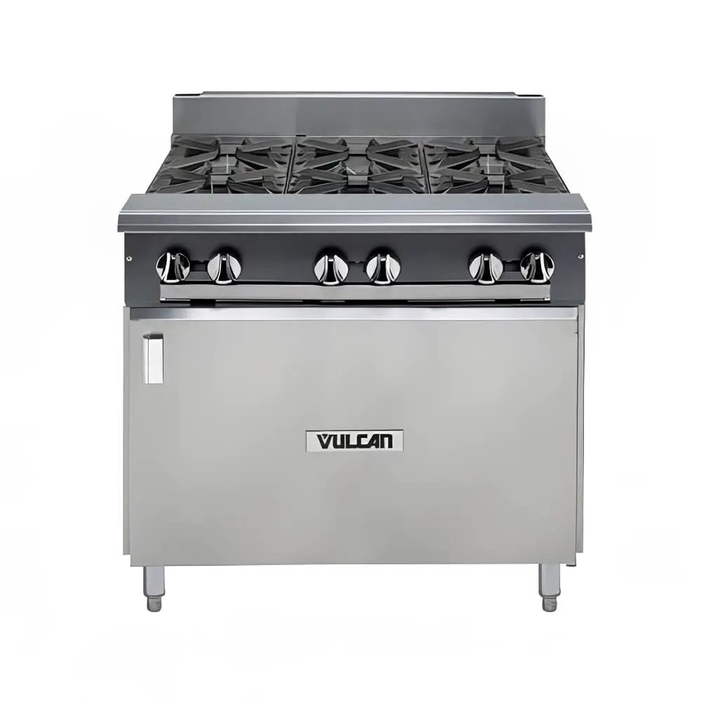 Vulcan V6B36B 36" 6 Burner Gas Range with Storage Base, Natural Gas