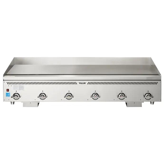Vulcan VCCG72-IR 72" Gas Griddle with Thermostatic Controls - 1" Chrome Plate, Liquid Propane - view 2
