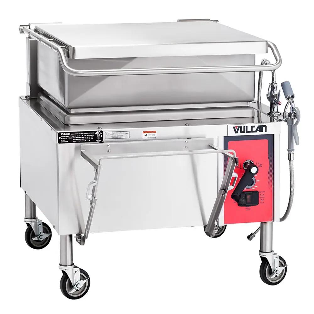 Vulcan VE30 30 Gallon Tilt Skillet - Open Base, Includes Faucet, Strainer, 240V 3PH