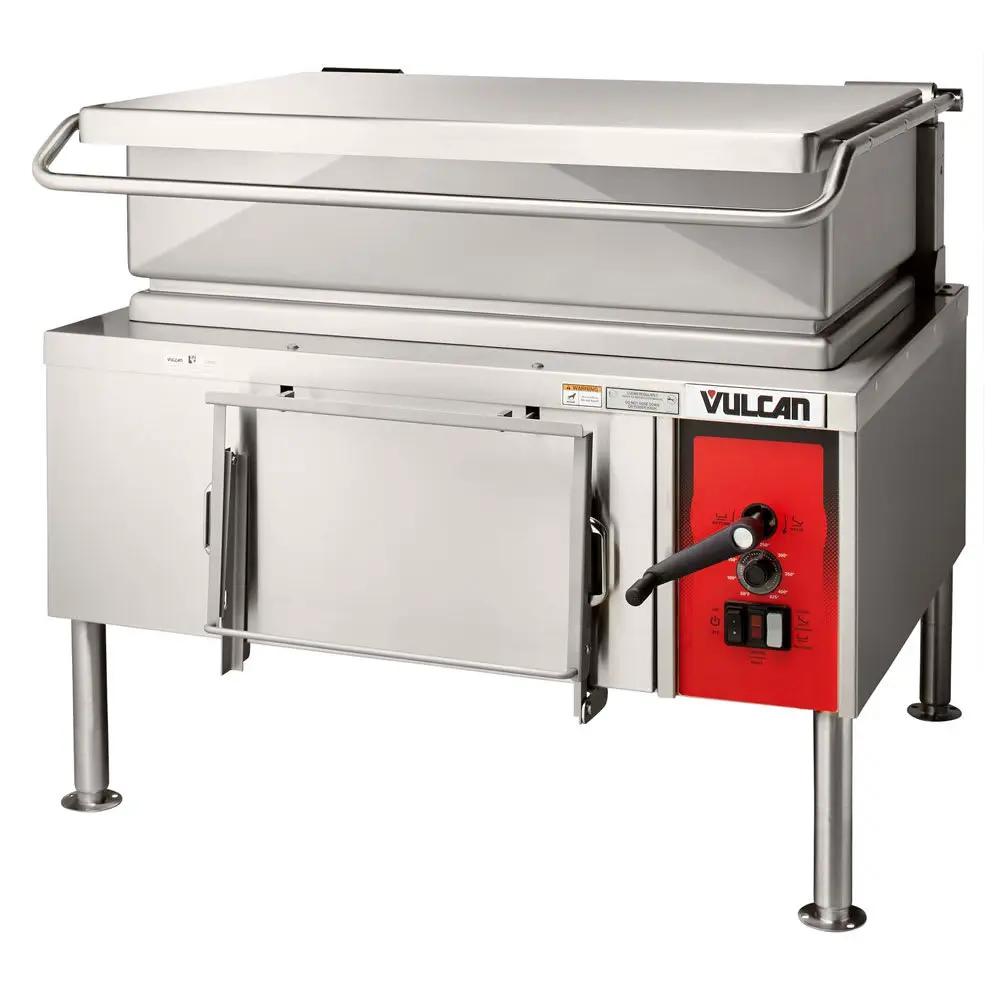 Vulcan VE40 40 Gallon Tilt Skillet - Open Base, Includes Faucet, Strainer, 208V 3PH