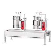 Vulcan VEKT50/66 (2) 6 Gallon Steam Kettles & Stand Assembly - Manual Tilt, 2/3 Jacket, 230V 3PH