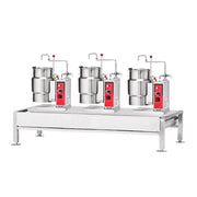Vulcan VEKT80/666 (3) 6 Gallon Steam Kettles & Stand Assembly - Manual Tilt, 2/3 Jacket, 230V 3PH