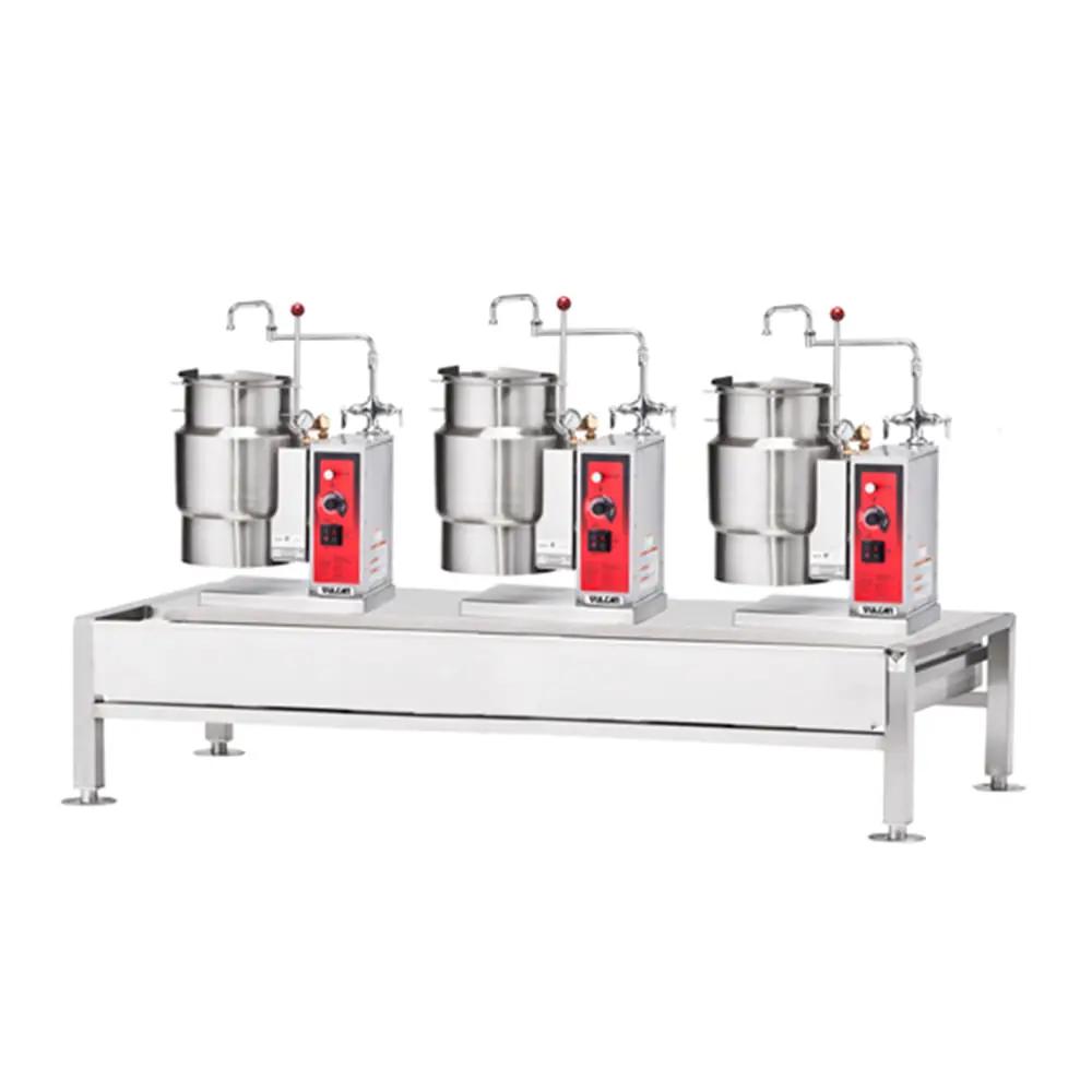 Vulcan VEKT80/666 (3) 6 Gallon Steam Kettles & Stand Assembly - Manual Tilt, 2/3 Jacket, 230V 3PH