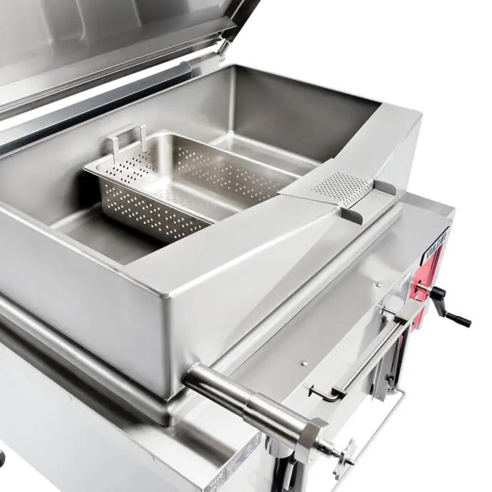 Vulcan VG40 40 Gallon Tilt Skillet - Open Base, Strainer, Natural Gas - view 3