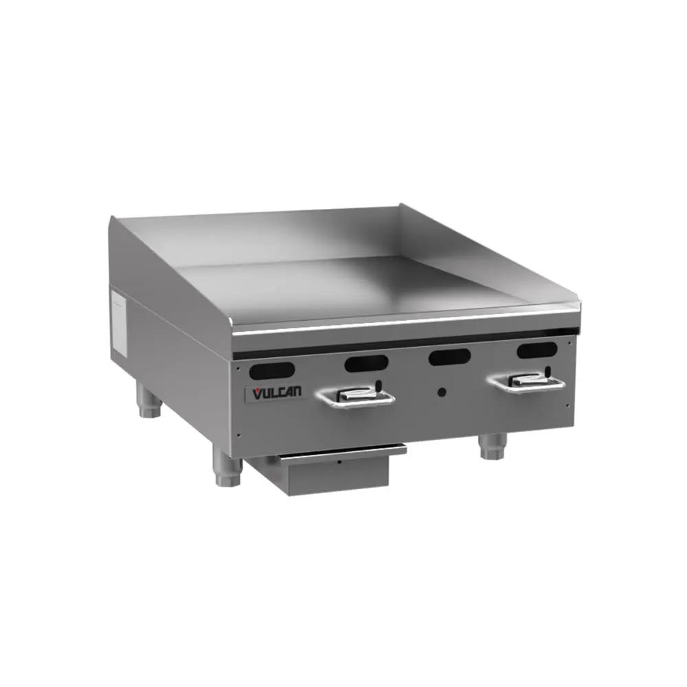 Vulcan VMG24 24" Gas Griddle with Manual Controls - 1" Steel Plate, Liquid Propane