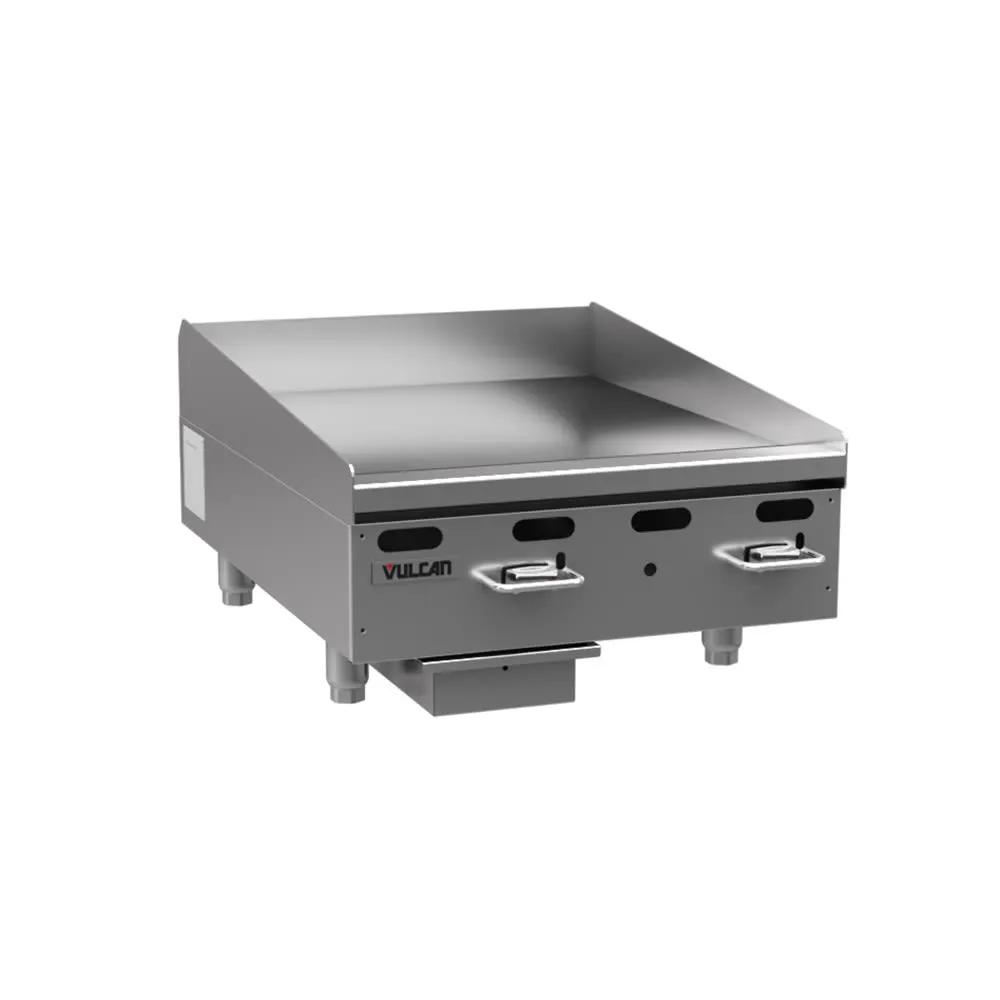 Vulcan VMG24 24" Gas Griddle with Manual Controls - 1" Steel Plate, Natural Gas