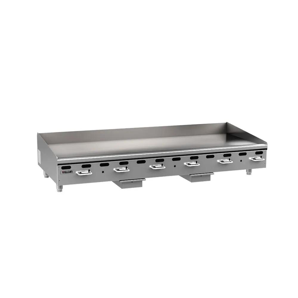 Vulcan VMG72 72" Gas Griddle with Manual Controls - 1" Steel Plate, Liquid Propane