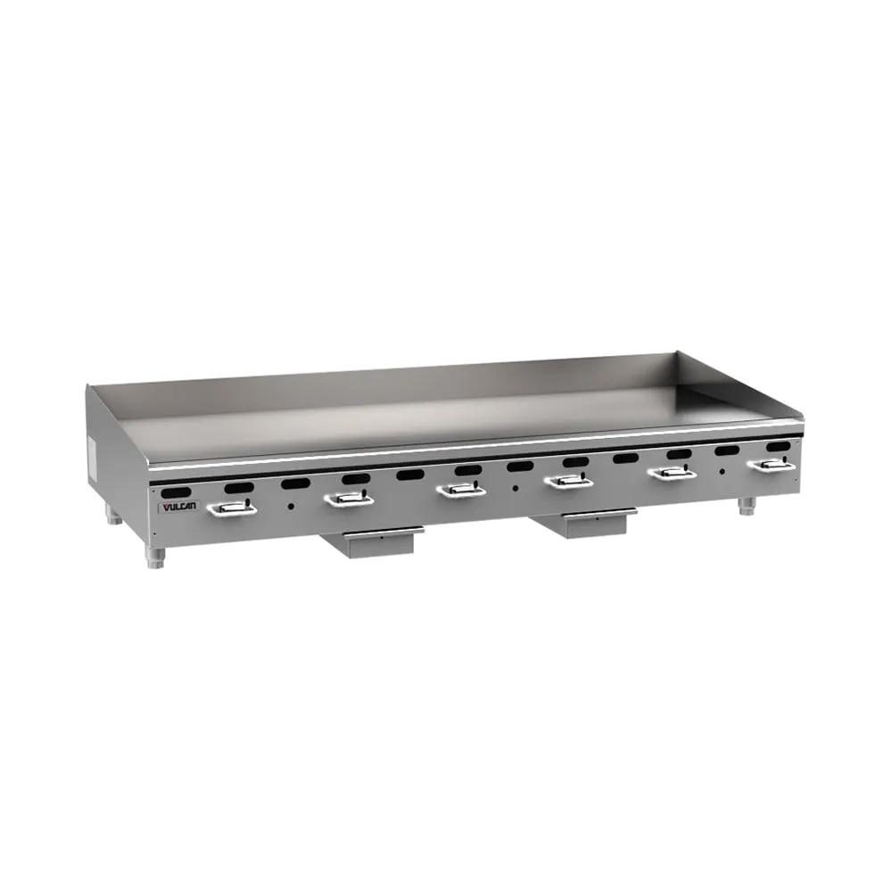 Vulcan VMG72 72" Gas Griddle with Manual Controls - 1" Steel Plate, Natural Gas