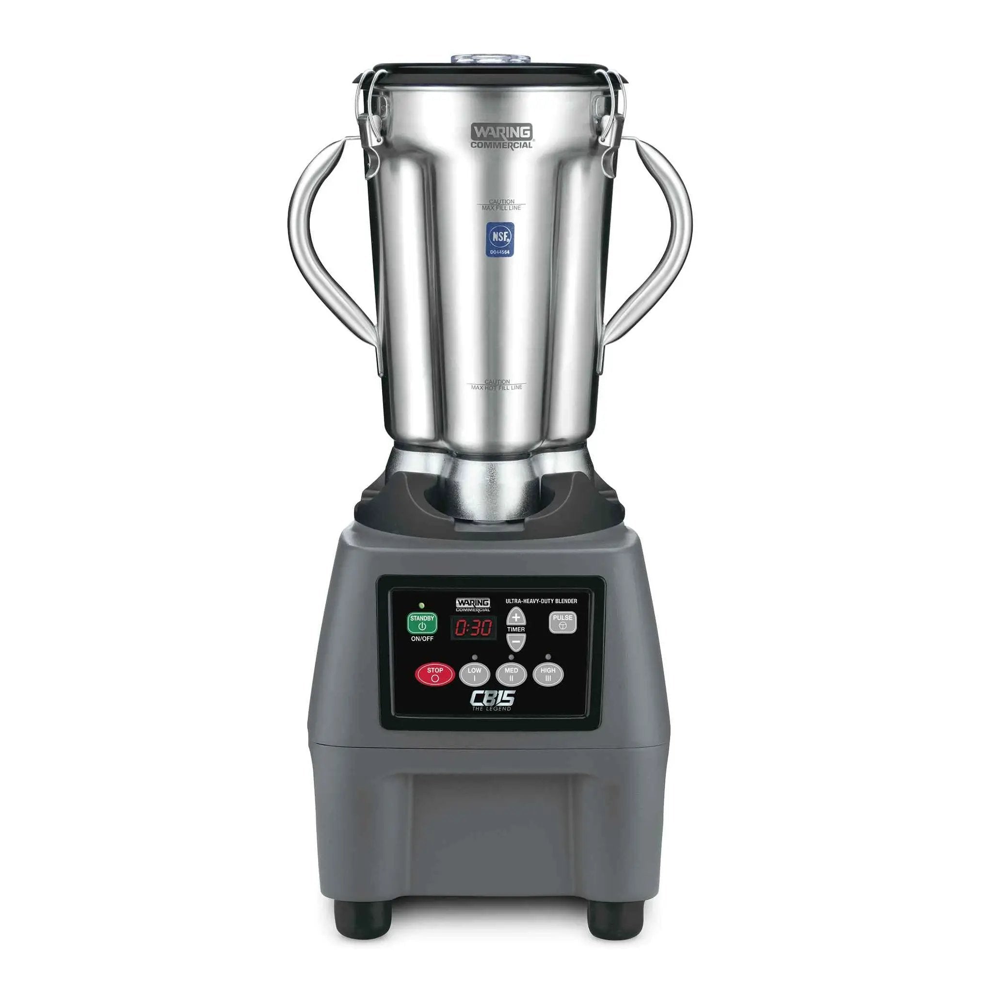 Waring CB15T — 3.75 HP Blender, 1 Gallon, Electronic Touchpad Controls, Timer with Stainless Steel Container