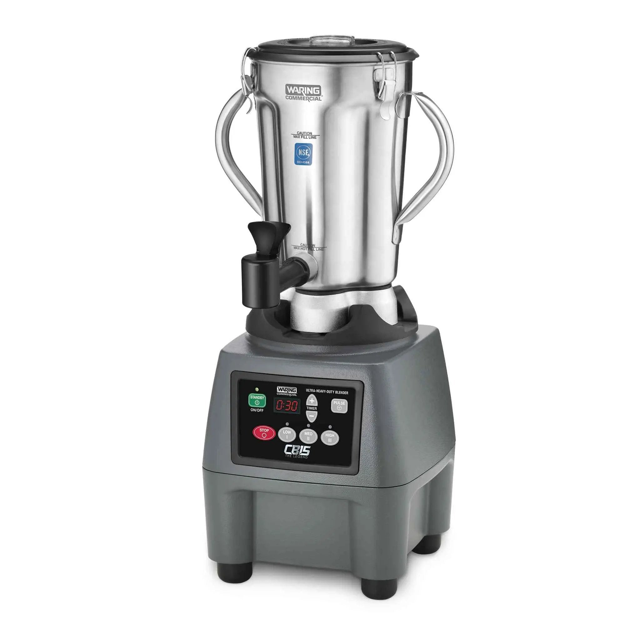 Waring CB15TSF — 3.75 HP Blender, 1 Gallon, Electronic Touchpad Controls with Timer with Stainless Steel Container Spigot