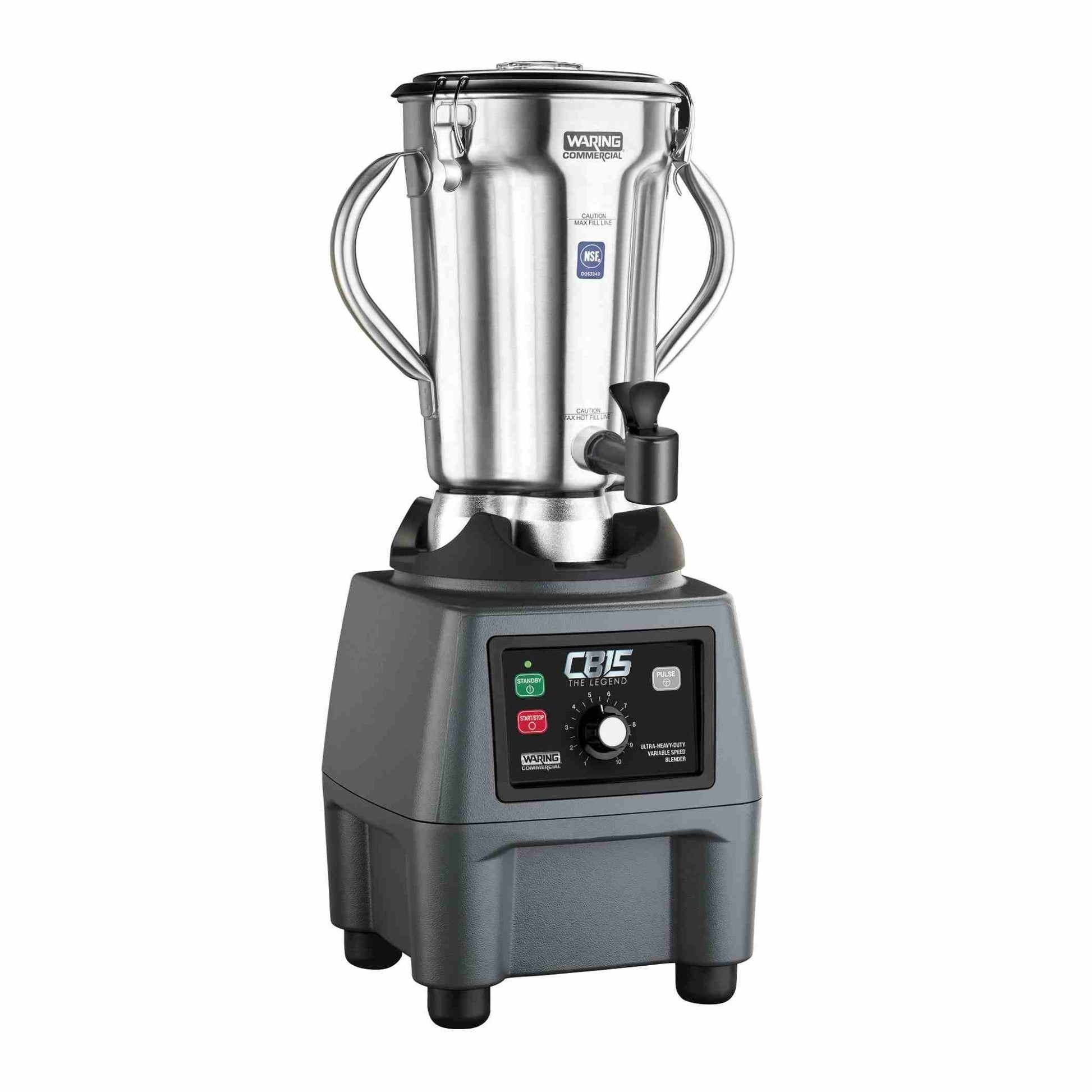 Waring CB15VSF — 3.75 HP Blender, 1 Gallon, Variable Speed with Stainless Steel Container Spigot