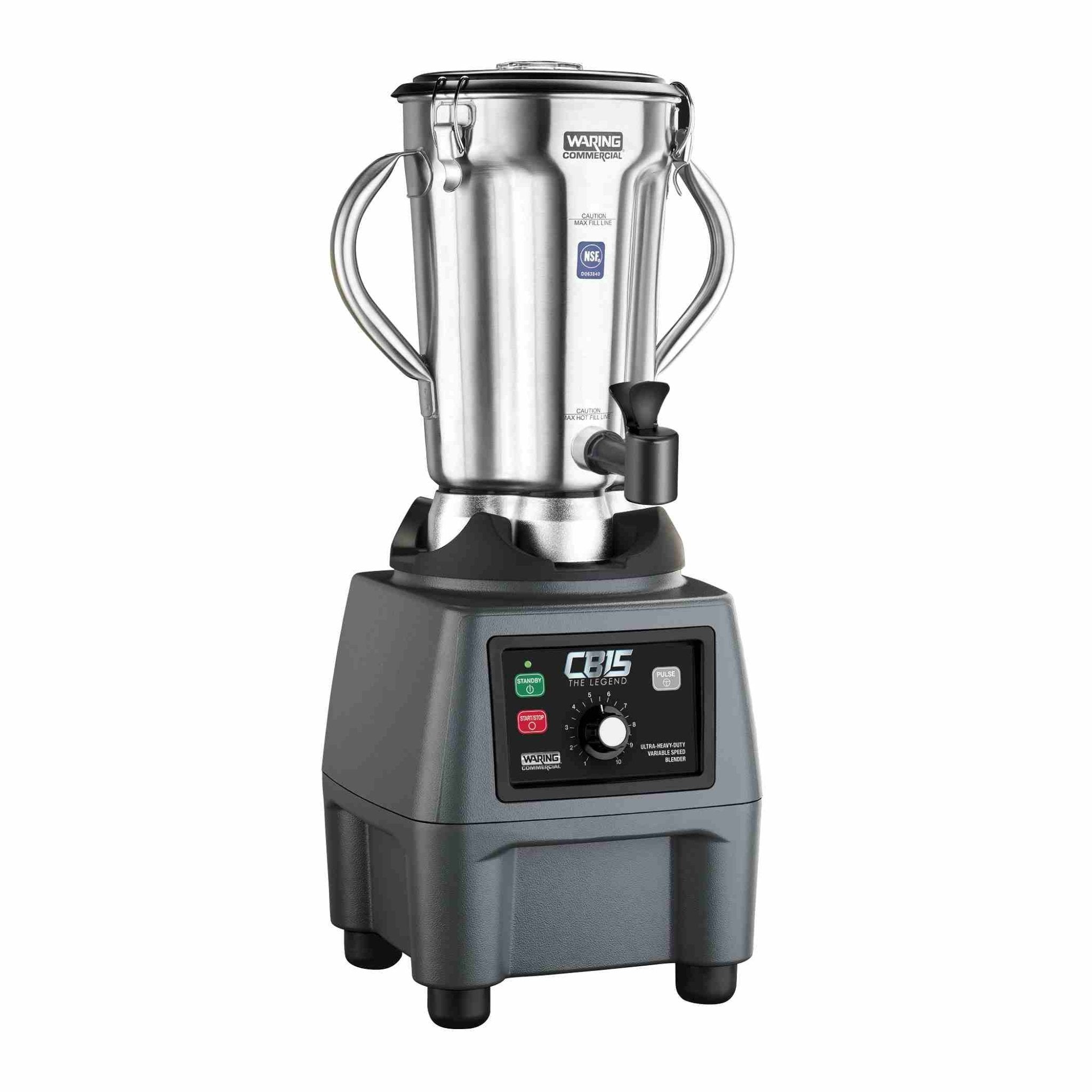Waring CB15VSF — 3.75 HP Blender, 1 Gallon, Variable Speed with Stainless Steel Container Spigot