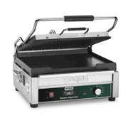 Waring WDG250T — Dual Grill — Ribbed Top Plate, Flat Bottom Plate with Timer — 120V  (14.5" x 11" cooking surface)