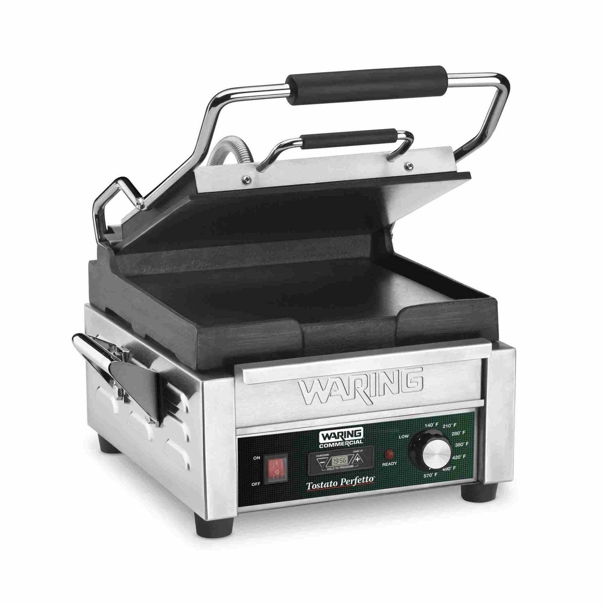 Waring WFG150T — Tostato Perfetto® Compact Flat Toasting Grill with Timer — 120V  (9.75" x 9.25" cooking surface)