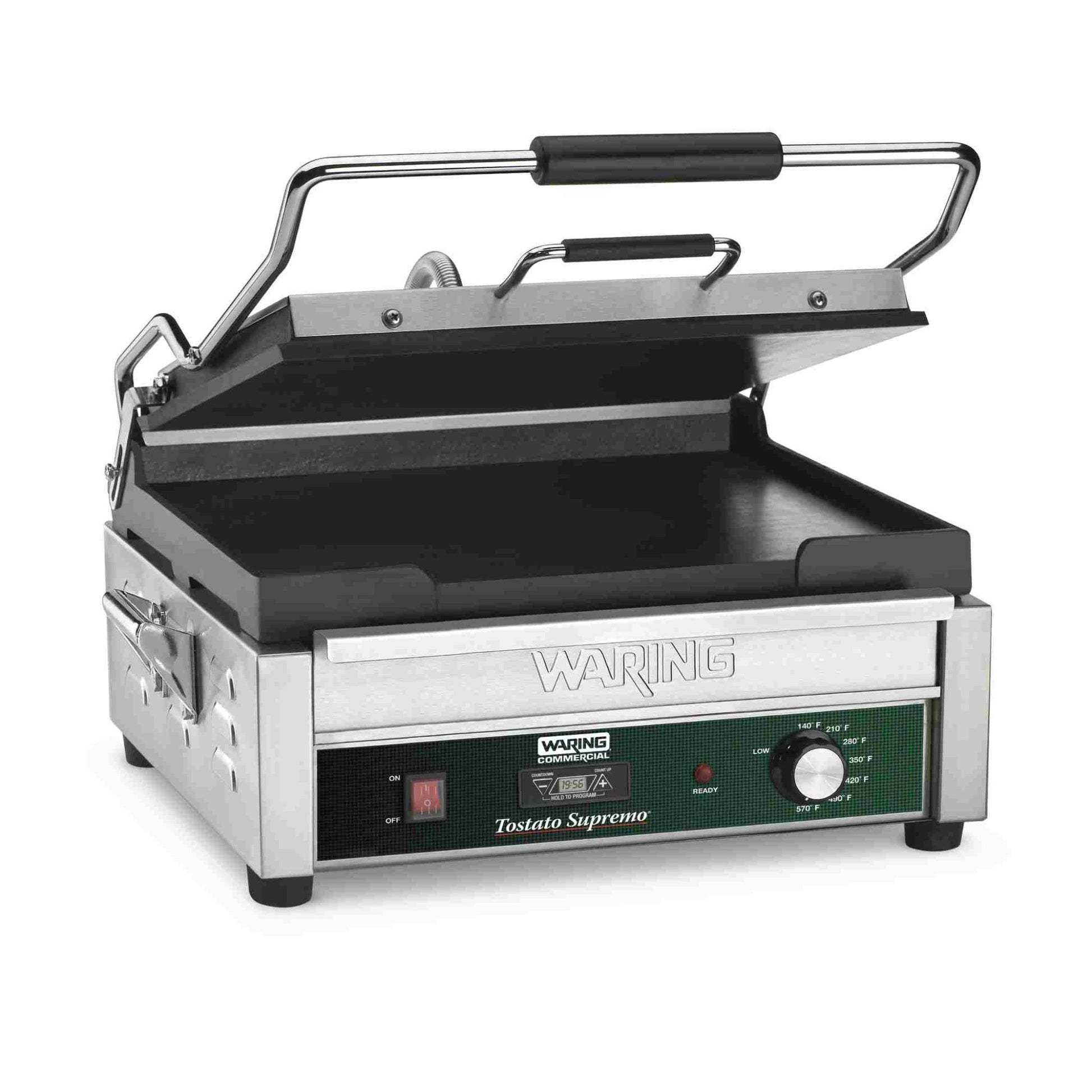 Waring WFG250T — Tostato Supremo® Large Flat Toasting Grill with Timer — 120V  (14.5" x 11" cooking surface)