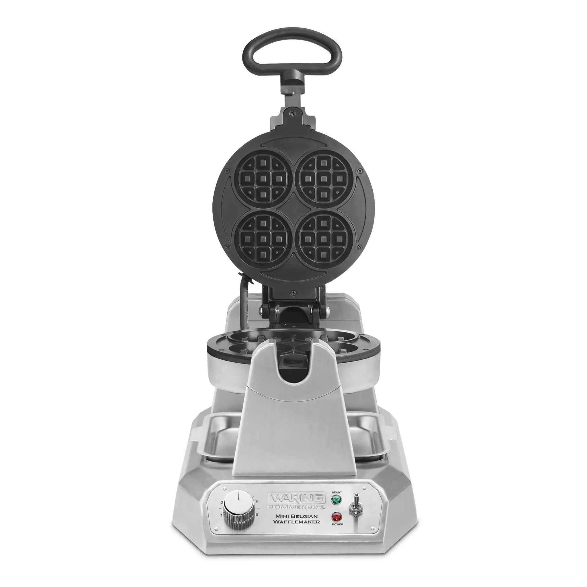 Waring WMB400X — Heavy-Duty Mini-Belgian Waffle Maker with Serviceable Plates — 120V, 1200 Watts