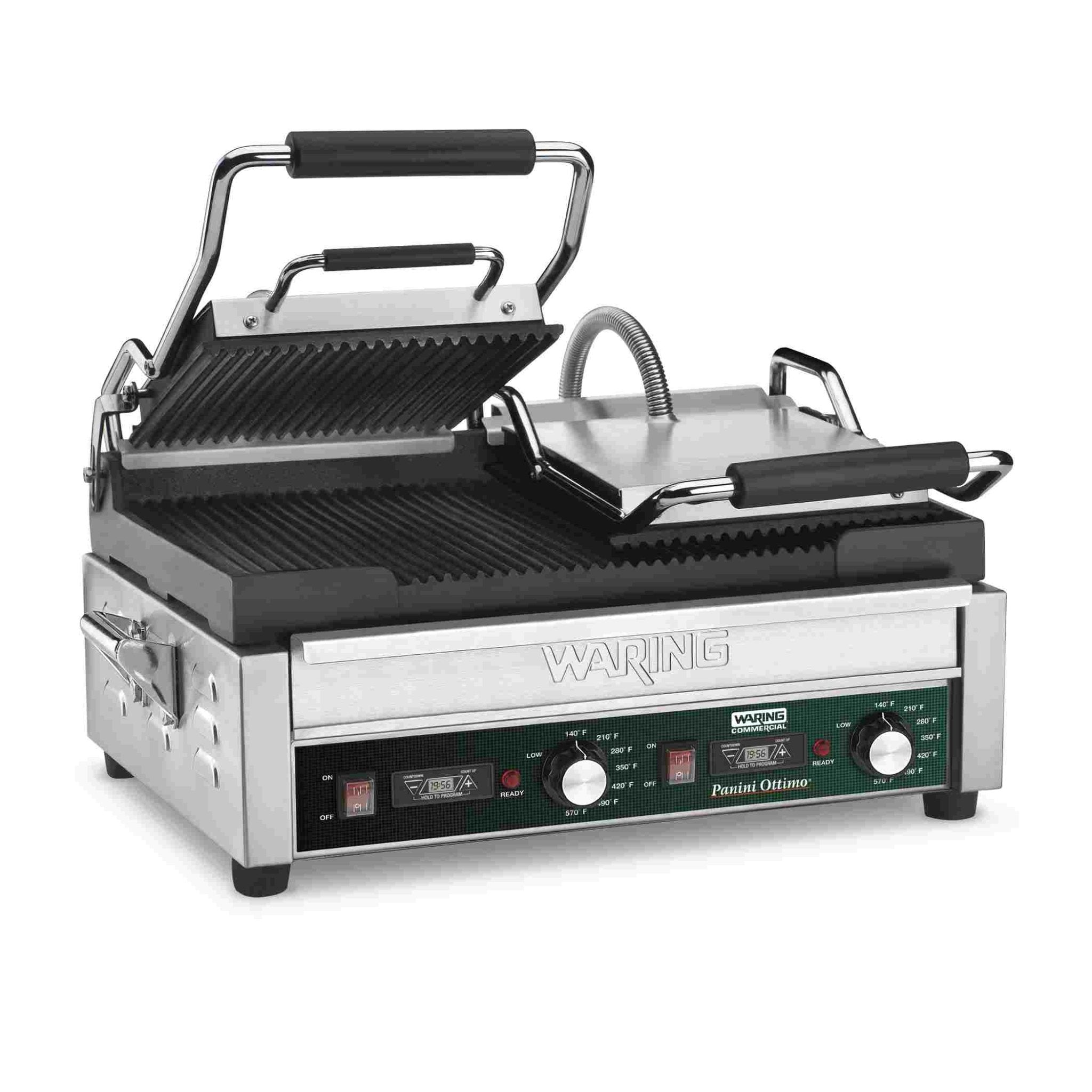 Waring WPG300T — Panini Ottimo® Dual Panini Grill with Timer — 240V  (17" x 9.25" cooking surface)