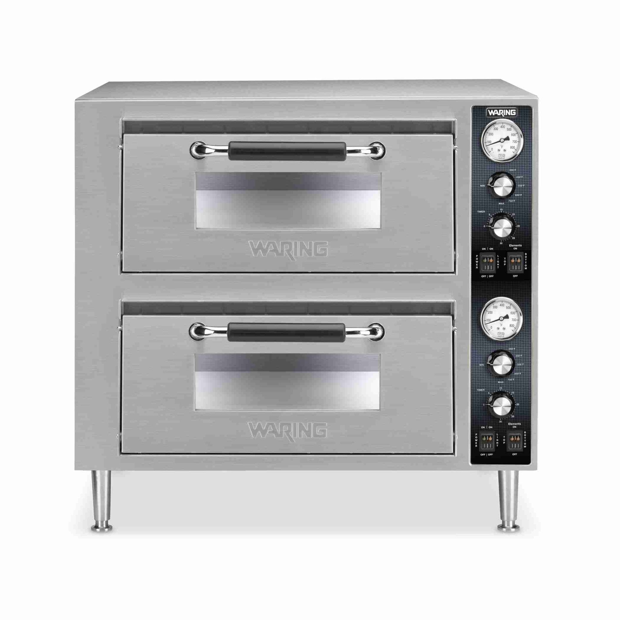 Waring WPO750 — Commercial Double Compartment Pizza Oven, 240V-3200W