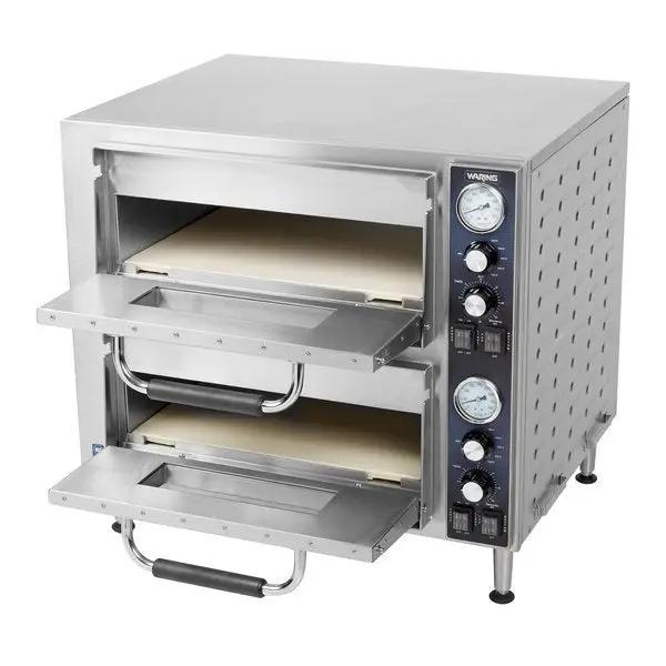 Waring WPO750 Double Deck Pizza Oven – Dual Chamber, 18" Capacity, Stainless Steel by Waring (waring-18-double-deck-pizza-oven-dual-chamber-electric)