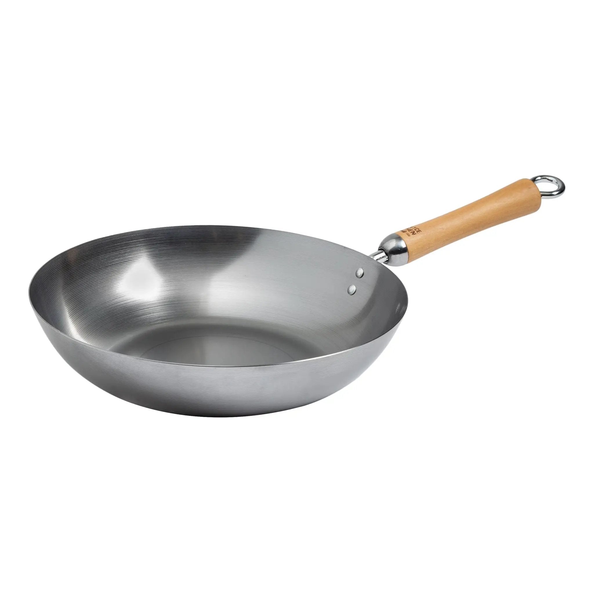 Joyce Chen, Classic Series, 12-Inch, Uncoated Carbon Steel, Stir Fry Pan, with Birch Handle by Winco (joyce-chen-classic-series-12-inch-uncoated-carbon-steel-stir-fry-pan-with-birch-handle)