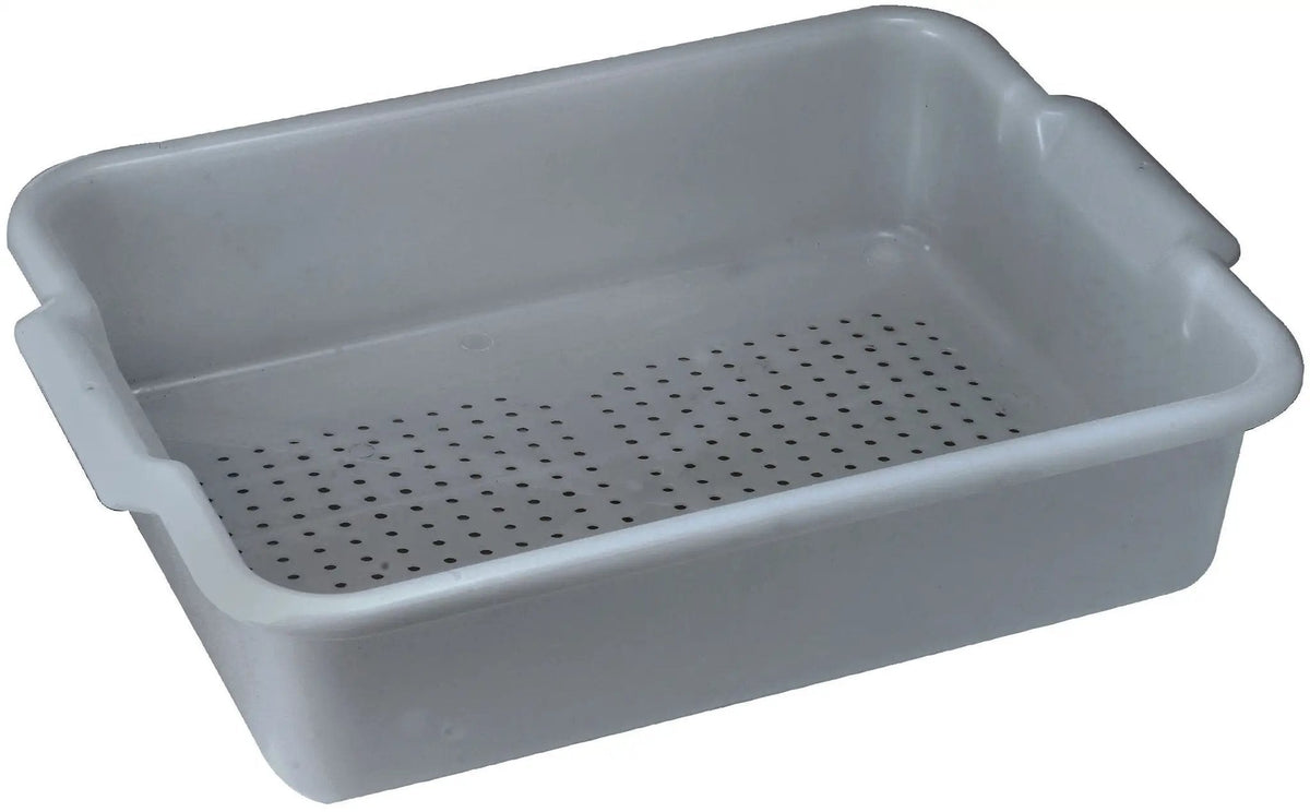 Bus Box, Perforated, Gray by Winco (bus-box-perforated-gray)