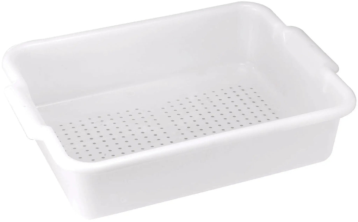 Bus Box, Perforated, White by Winco (bus-box-perforated-white)