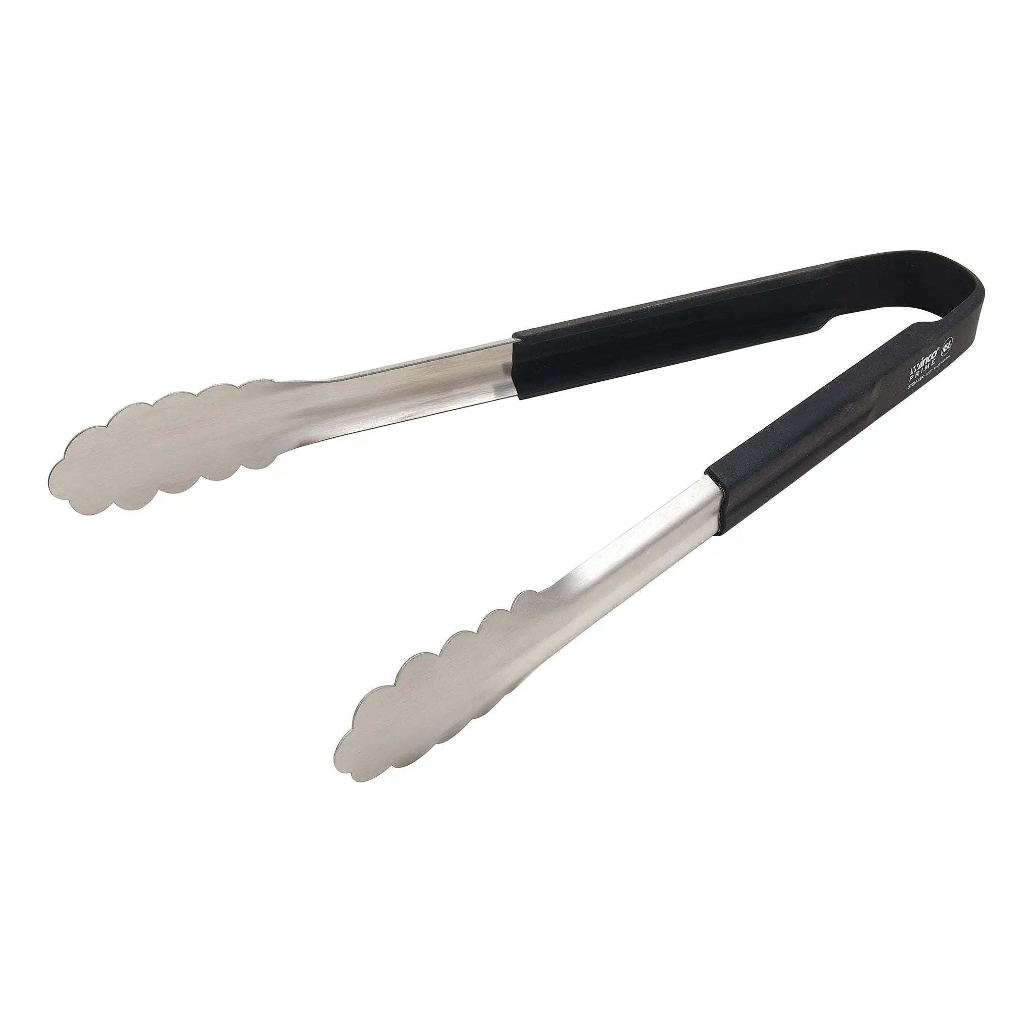 Winco Prime, 12" SS Utility Tongs, Black Silicone Handle, NSF by Winco (winco-prime-12-ss-utility-tongs-black-silicone-handle-nsf)