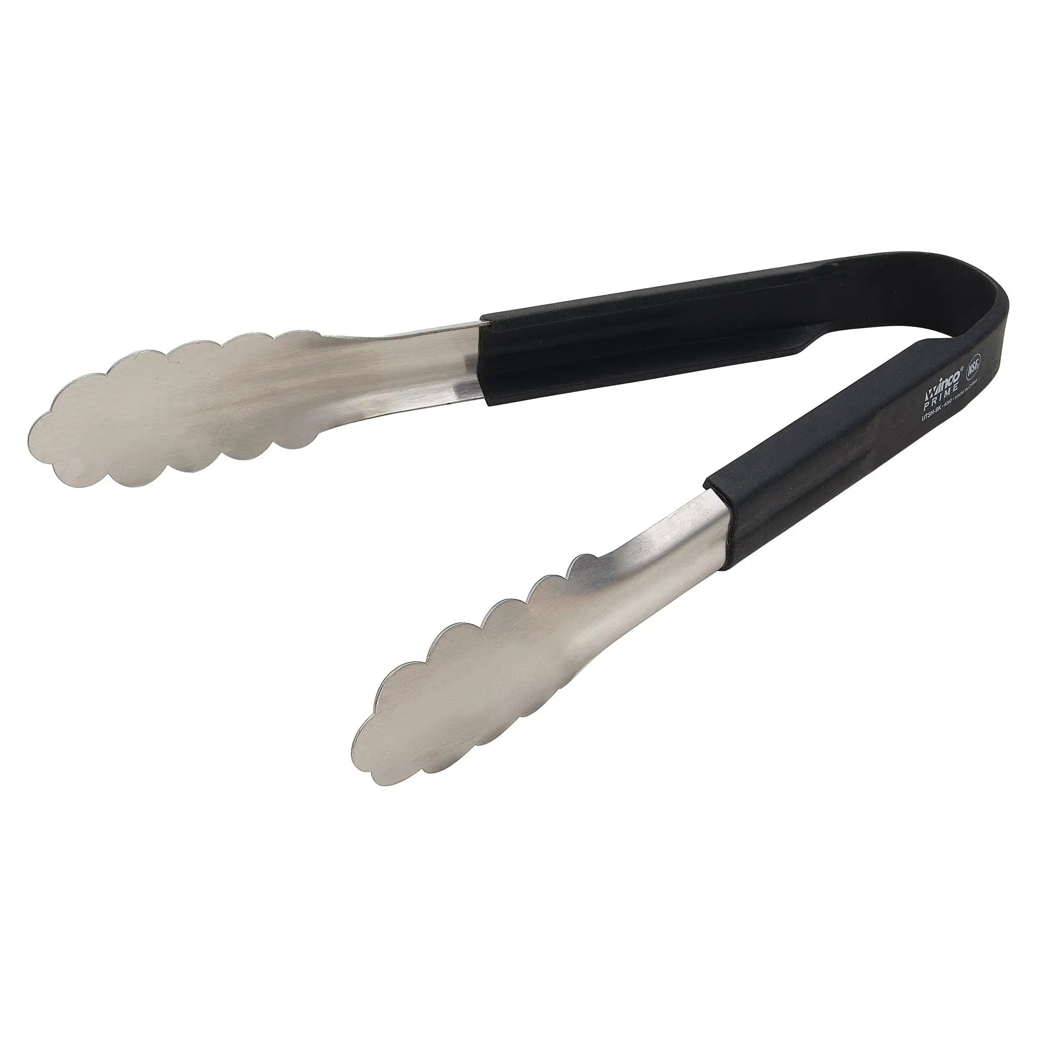 Winco Prime, 9-1/2" SS Utility Tongs, Black Silicone Handle, NSF by Winco (winco-prime-9-1-2-ss-utility-tongs-black-silicone-handle-nsf)