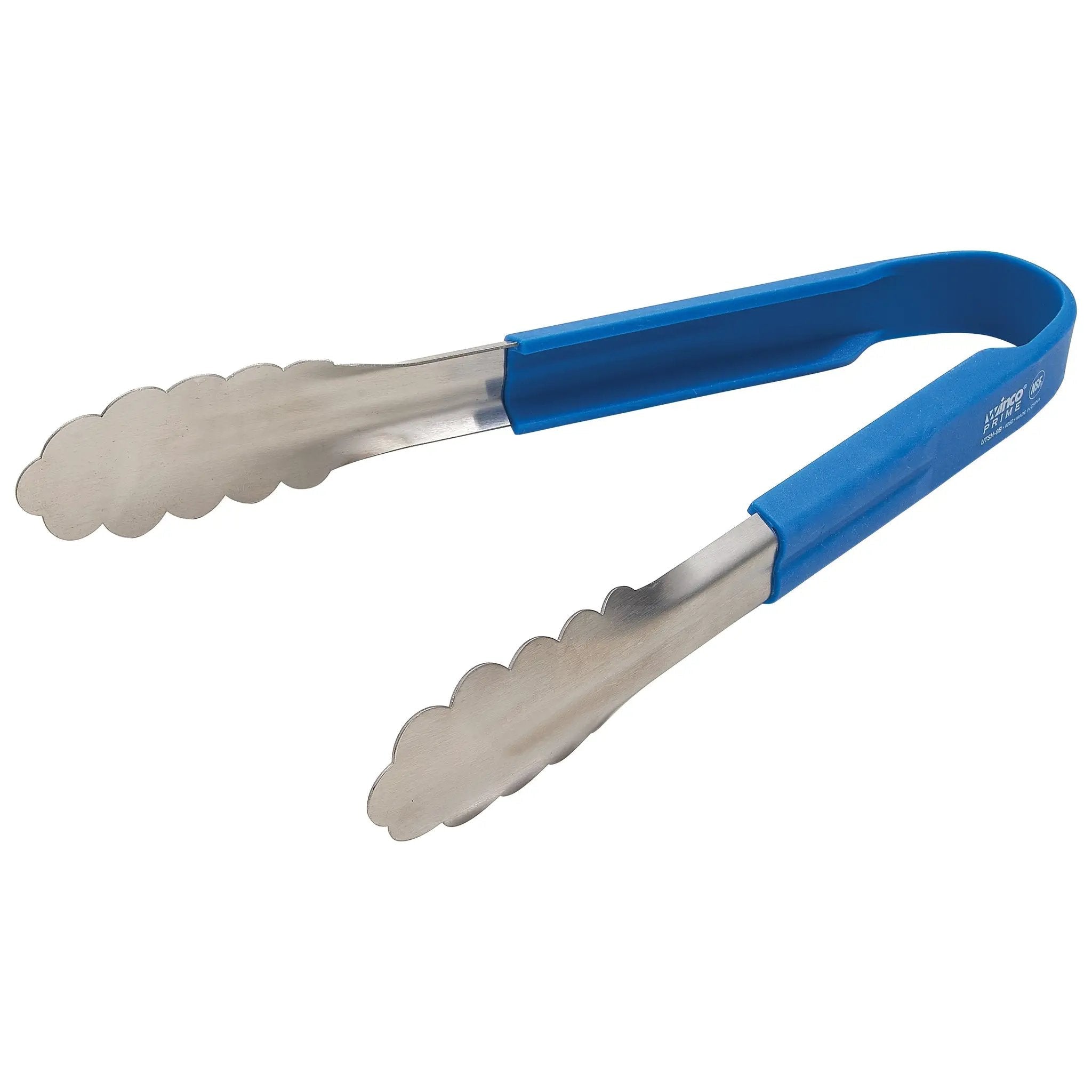 Winco Prime, 9-1/2" SS Utility Tongs, Blue Silicone Handle, NSF by Winco (winco-prime-9-1-2-ss-utility-tongs-blue-silicone-handle-nsf)