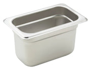 WINCO SPJH - 904 Anti - jam Steam Pan, 1/9 Size, 4", 22 Ga S/S