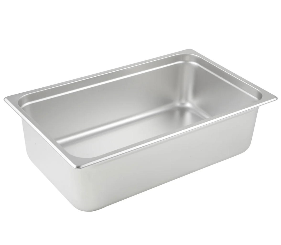 WINCO SPJL - 106 Stainless Steel 25 Gauge Anti - Jamming Full Size Steam Pan - 6" Deep