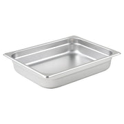 WINCO SPJL - 202 Stainless Steel 25 Gauge Anti - Jamming Half Size Steam Pan - 2.5" Deep
