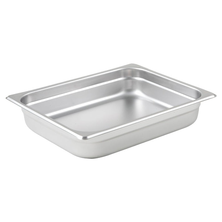 WINCO SPJL - 202 Stainless Steel 25 Gauge Anti - Jamming Half Size Steam Pan - 2.5" Deep