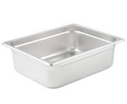 WINCO SPJL - 204 Stainless Steel 25 Gauge Anti - Jamming Half Size Steam Pan - 4" Deep