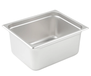 WINCO SPJL - 206 Stainless Steel 25 Gauge Anti - Jamming Half Size Steam Pan - 6" Deep