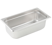 WINCO SPJL - 304 Stainless Steel 25 Gauge Anti - Jamming 1/3 Size Steam Pan - 4" Deep