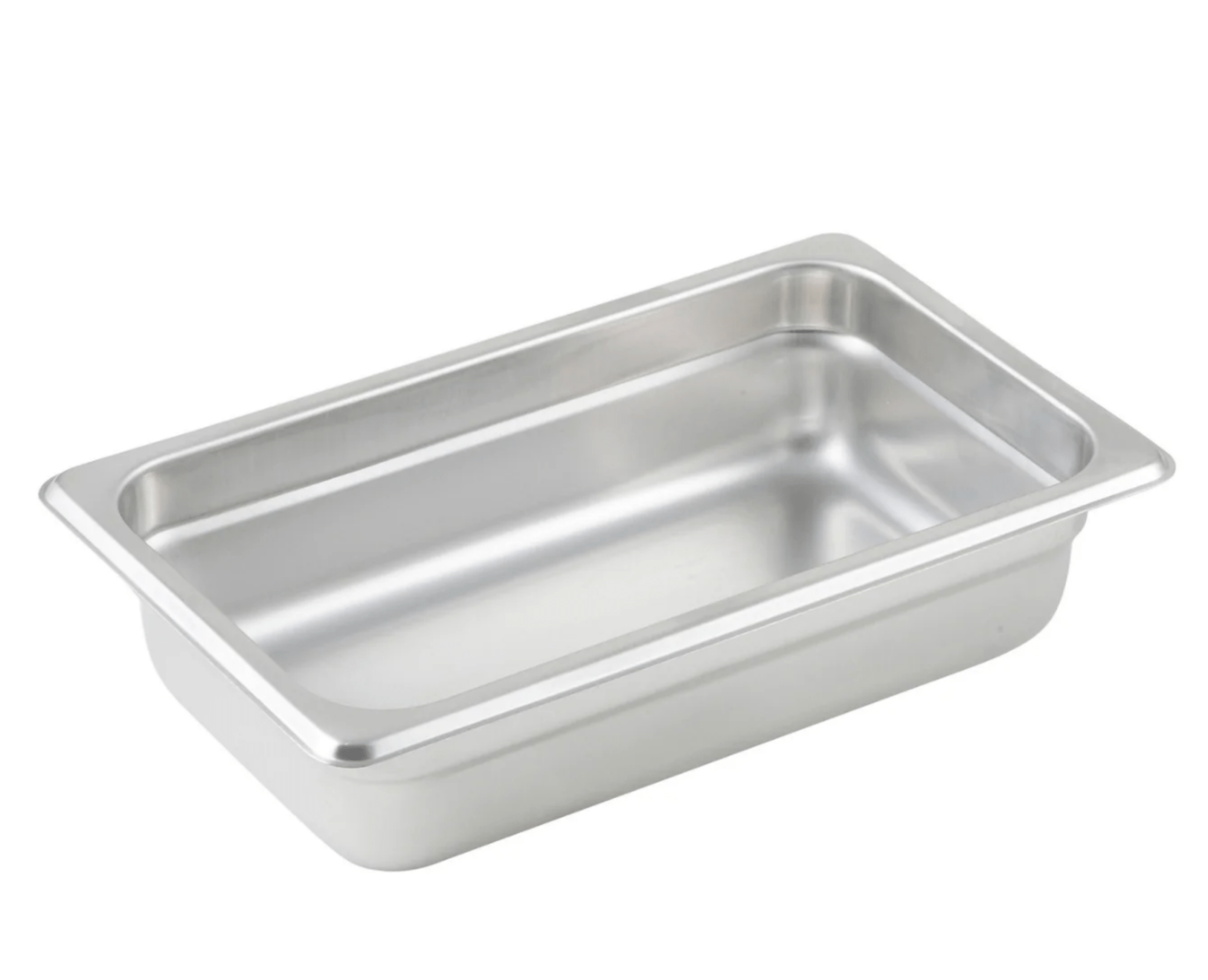 WINCO SPJL - 402 Stainless Steel 25 Gauge Anti - Jamming 1/4 Size Steam Pan - 2 - 1/2" Deep